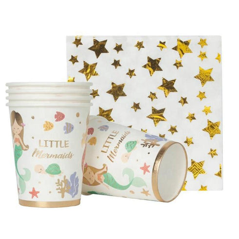 Mermaid Theme Birthday Party Tableware Package (#Type C)